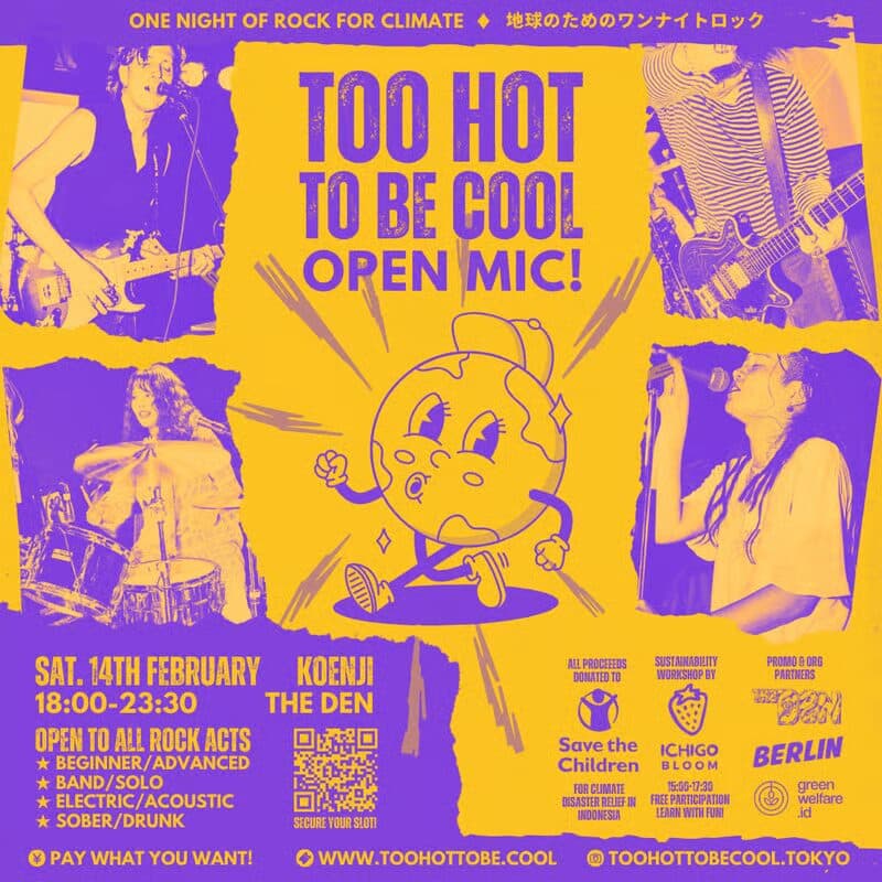 TOO HOT TO BE COOL — Open Mic flyer