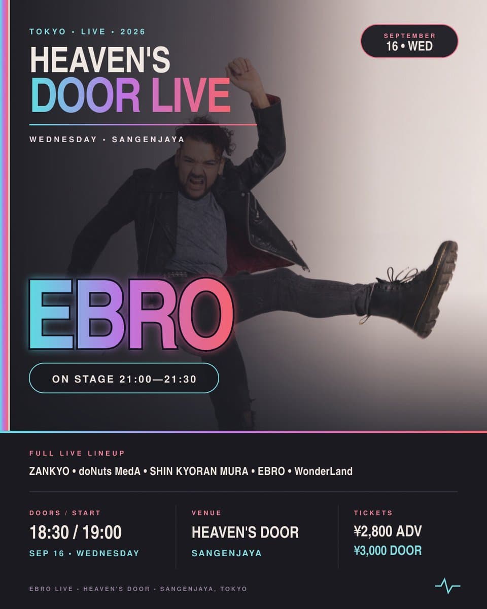 Heaven’s Door Live — show flyer